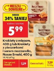 Krokiety z mięsem, 400 g lub Krokiety z pieczarkami i serem mozzarella Nasze Smaki