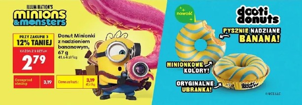 Donut Minionki z nadzieniem bananowym