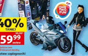 Zestaw szpiegowski lalka z motocyklem