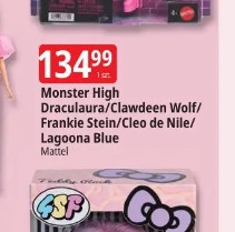 Monster High Draculaura/Clawdeen Wolf/Frankie Stein/Cleo de Nile/Lagoona Blue Mattel