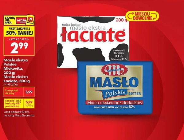 Masło ekstra Polskie Mlekovita; Masło ekstra Łaciate