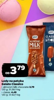 Lody na patyku Gelato Classico almond milk chocolate