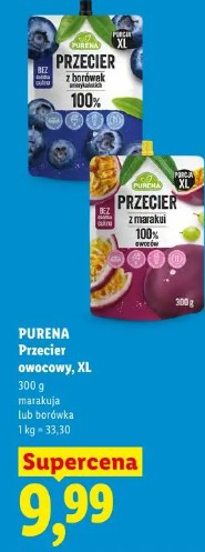 Purena Przecier owocowy, XL marakuja lub borówka