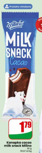 Kanapka cacao milk snack Milino