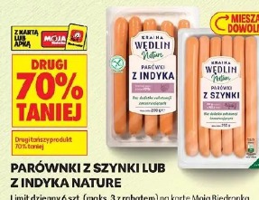 Parówki z szynki lub z indyka Kraina Wędlin Nature