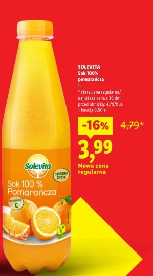 Solevita Sok 100% pomarańcza
