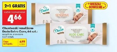 Chusteczki nawilżane Dada Extra Care, 64 szt.: sensitive, aloe care