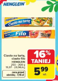 Ciasto na tartę, ciasto filo HENGLEIN