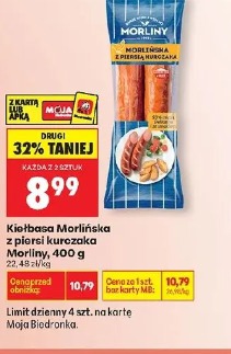 Kiełbasa Morlińska z piersi kurczaka Morliny