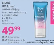 Bioré UV Aqua lekki nawilżający krem przeciwsłoneczny z efektem glow z SPF50+