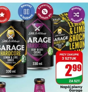Napój piwny Garage hardcore lemon & lime shock / very berry cosmo