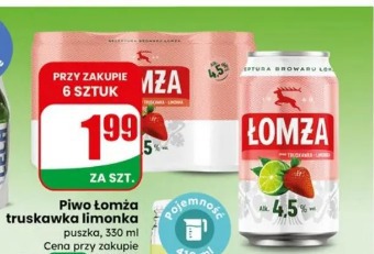 Piwo Łomża truskawka limonka