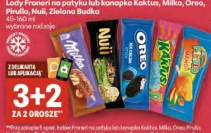 Lody Froneri na patyku lub kanapka Kaktus, Milka, Oreo, Pirulo, Nuii, Zielona Budka