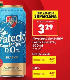 Piwo Žatecký Světlý Ležák lub 0,0%