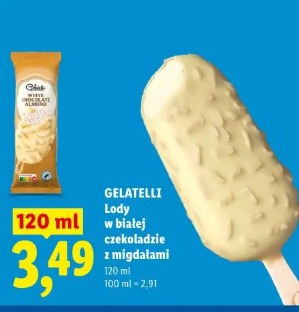 Gelatelli Lody w białej czekoladzie z migdałami