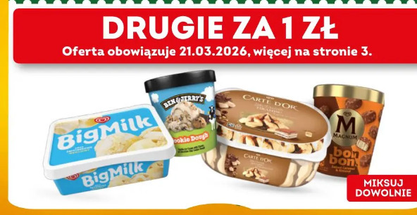 Lody Familijne Ben & Jerry's, Carte D'Or, Magnum, Big Milk