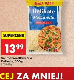 Ser mozzarella wiórki Delikate, 500 g