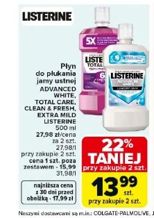 Płyn do płukania jamy ustnej ADVANCED WHITE, TOTAL CARE, CLEAN & FRESH, EXTRA MILD LISTERINE