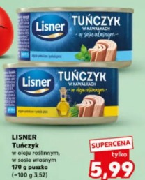 Lisner Tuńczyk w oleju roślinnym, w sosie własnym