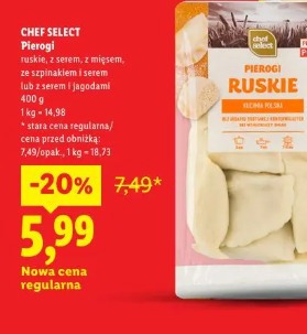 Chef Select Pierogi ruskie, z serem, z mięsem, ze szpinakiem i serem lub z serem i jagodami