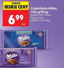 Czekolada Milka, 100 g/90 g: Alpine Milk, Oreo, Happy Cow