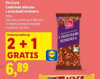 Fin Carré Czekolada mleczna z orzechami nerkowca