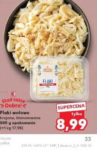 Flaki wołowe krojone, blanszowane