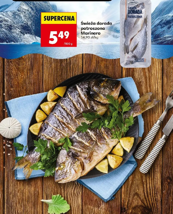 Świeża dorada patroszona Marinero