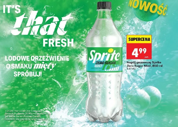 Napój gazowy Sprite Zero Sugar Mint
