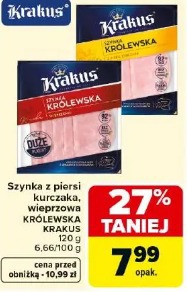 Szynka z piersi kurczaka, wieprzowa królewska Krakus