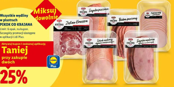 Wszystkie wędliny w plastrach PIKOK OD KRAJANA