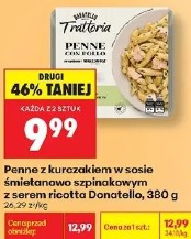 Penne z kurczakiem w sosie śmietanowo szpinakowym z serem ricotta Donatello