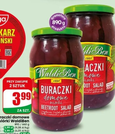 Buraczki domowe wiórki WaldiBen