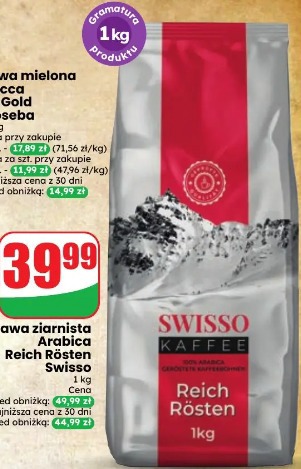 Kawa ziarnista Arabica Reich Rösten Swisso
