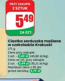 Ciastka serduszka maślane w czekoladzie Krakuski