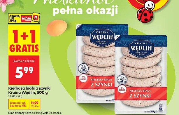 Kiełbasa biała z szynki Kraina Wędlin
