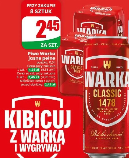 Piwo Warka jasne pełne