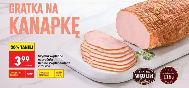 Szynka wędzona czereśnią Kraina Wędlin Select