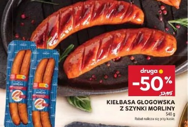 Kiełbasa głogowska z szynki i morliny 