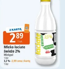 Mleko łaciate świeże 2% Mlekpol