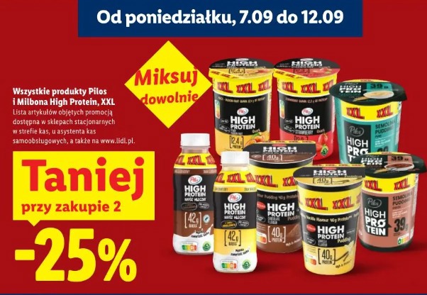 Wszystkie produkty Pilos i Milbona High Protein, XXL