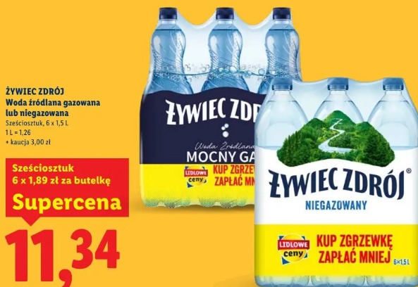 Żywiec Zdrój woda źródlana gazowana lub niegazowana