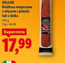 Deluxe Kiełbasa wieprzowa z mięsem z jelenia lub z dzika