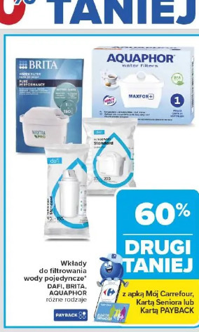Wkłady do filtrowania wody pojedyncze Dafi, Brita, Aquaphor
