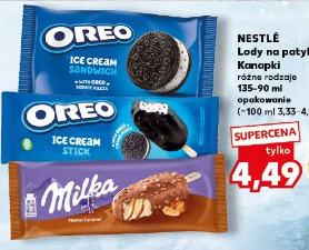 Nestlé Lody na patyku, Kanapki różne rodzaje