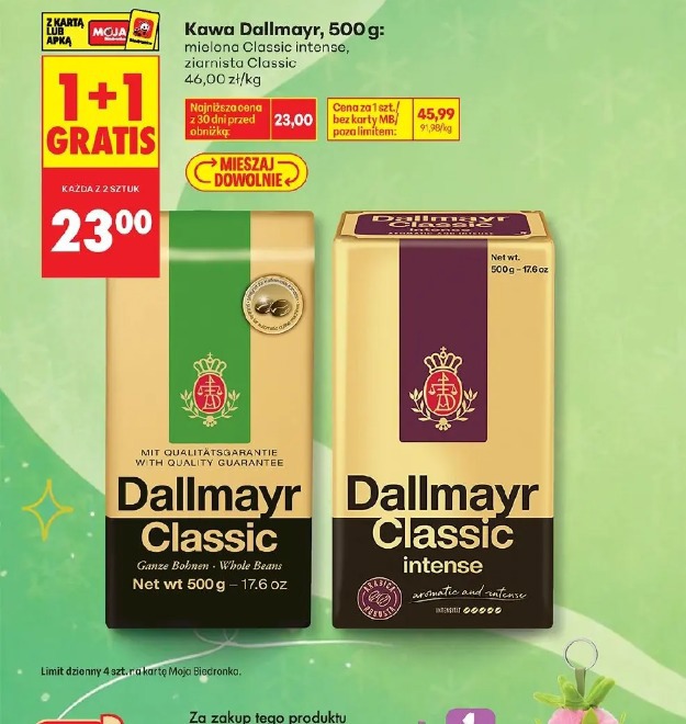 Kawa Dallmayr Classic intense, ziarnista Classic
