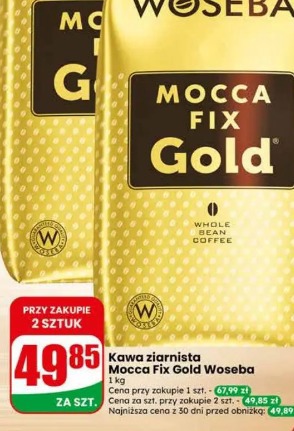 Kawa ziarnista Mocca Fix Gold Woseba