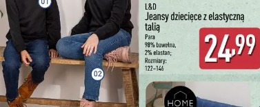 L&D Jeansy dziecięce z elastyczną talią