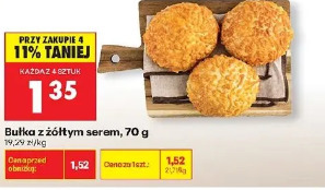 Bułka z żółtym serem