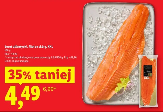 Łosoś atlantycki, filet ze skórą XXL